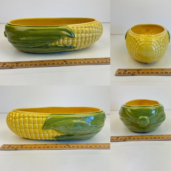 Vtg Shawnee USA Corn on Cob Ceramic Casserole Dish No Lid Replacement Bottom - Picture 4 of 9